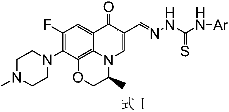 Levofloxacin aldehyde acetal 4-aryl thiosemicarbazide derivatives and its preparation method and application