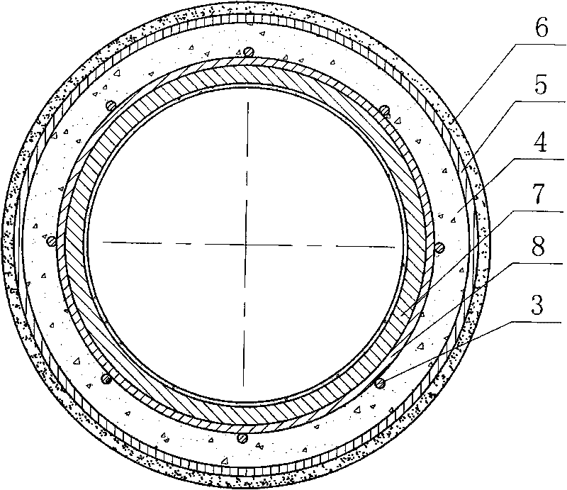 Socket-faucet prestress reinforcing steel bar pipe with water blocking ring