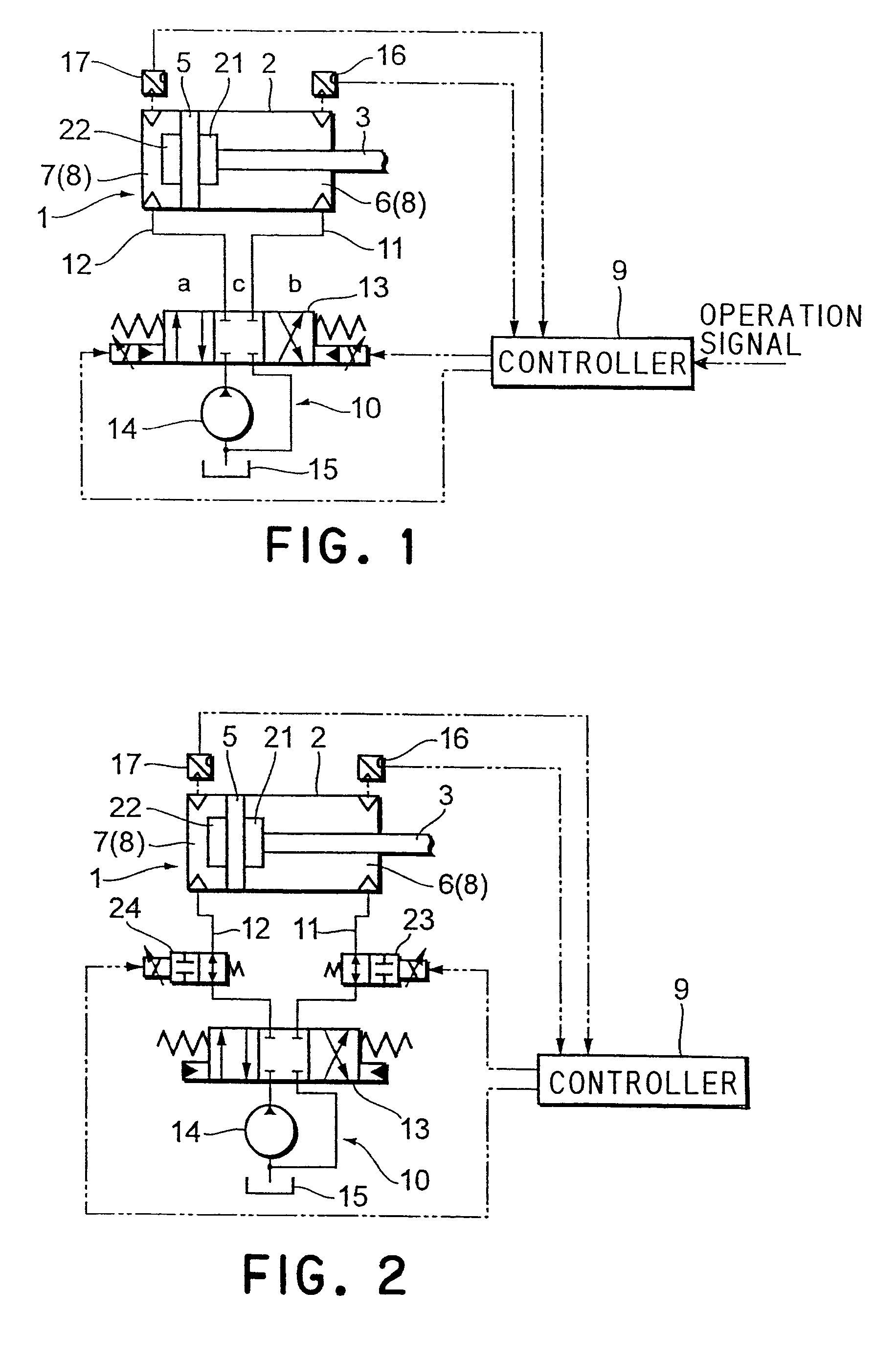 Control apparatus for hydraulic cylinder