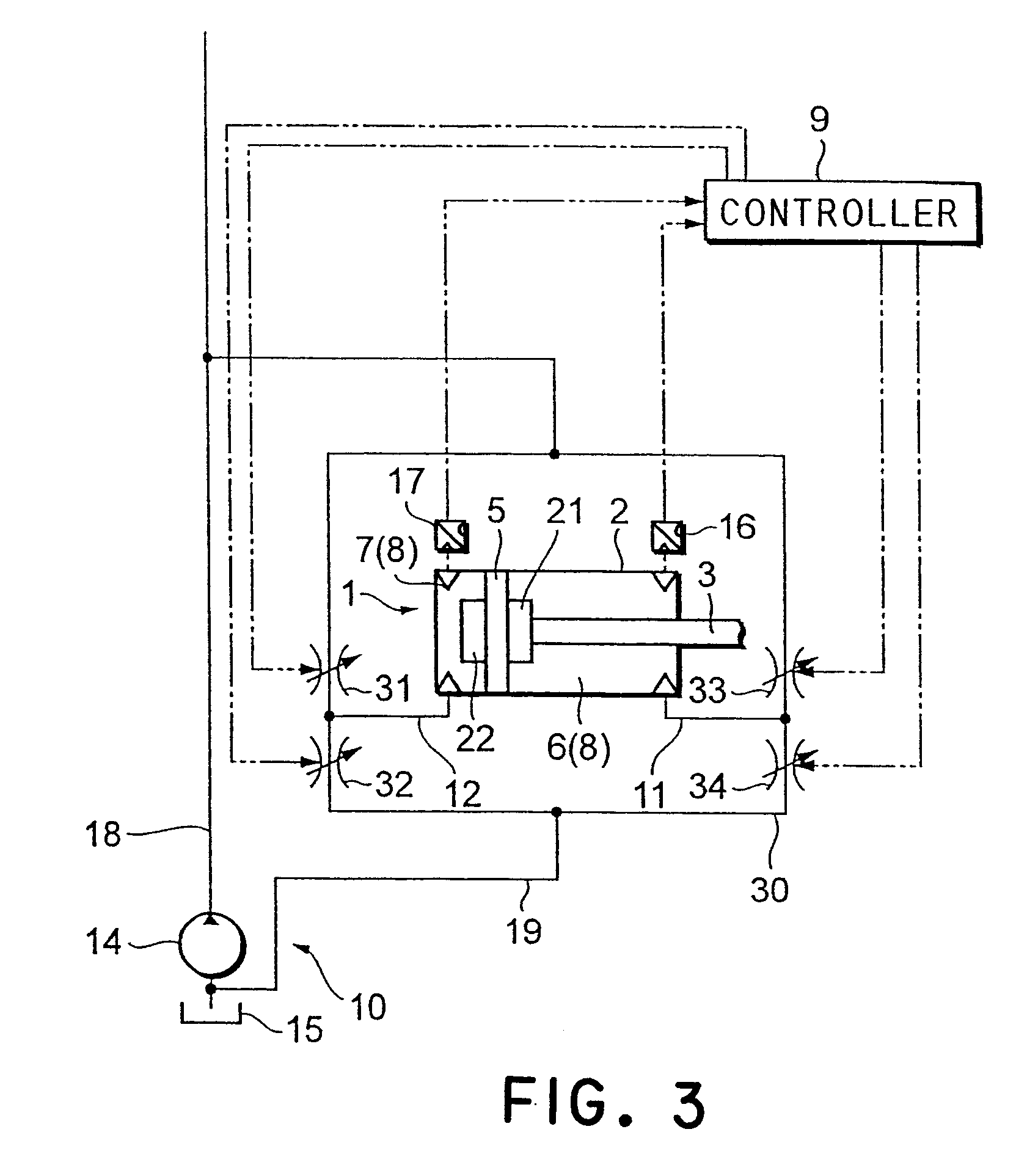 Control apparatus for hydraulic cylinder