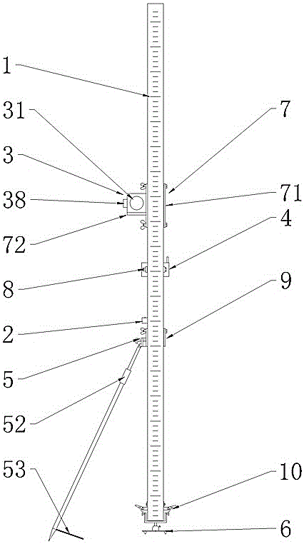 Ruler-instrument integrated rapid leveling device