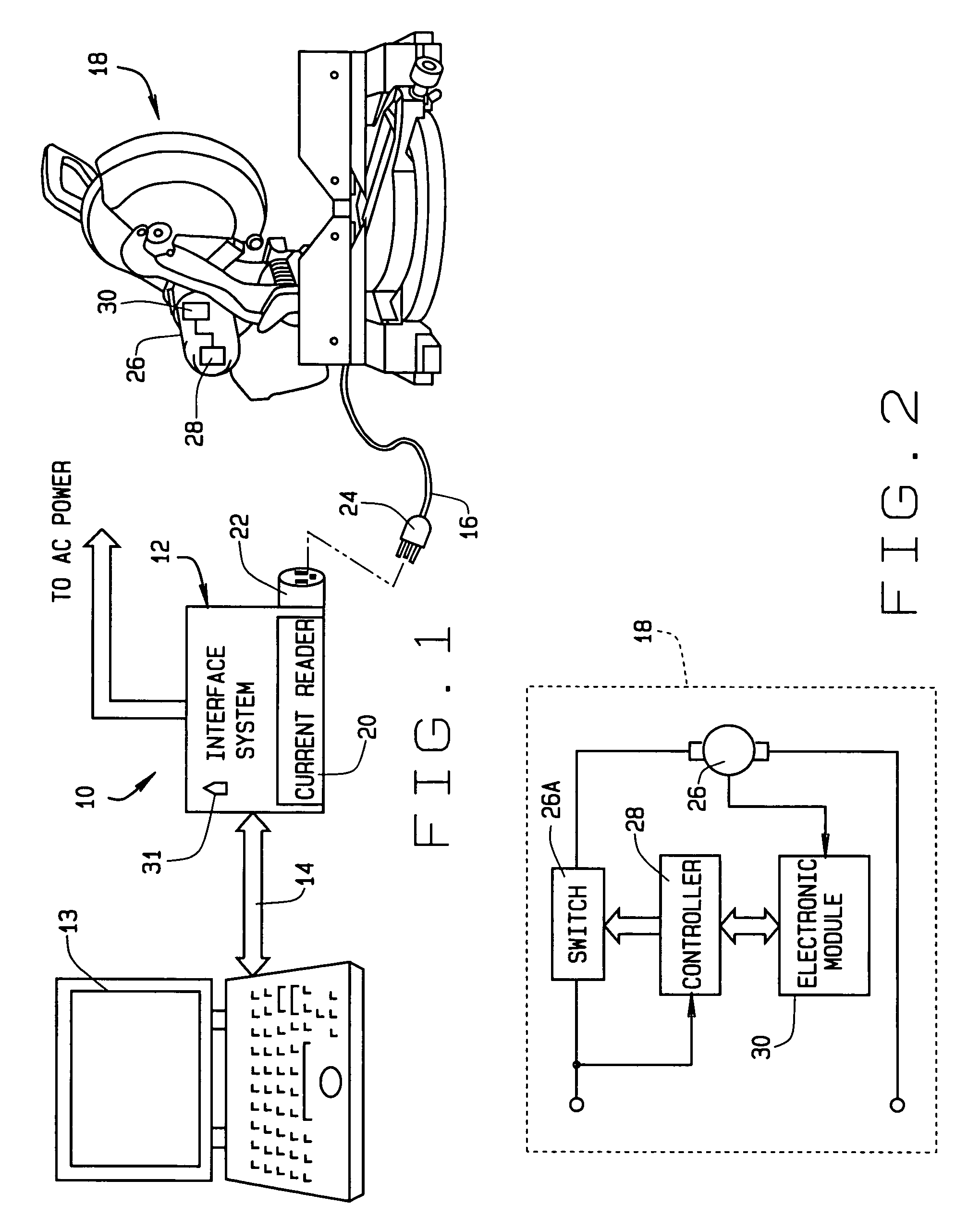 System and method for data retrieval in AC power tools via an AC line cord