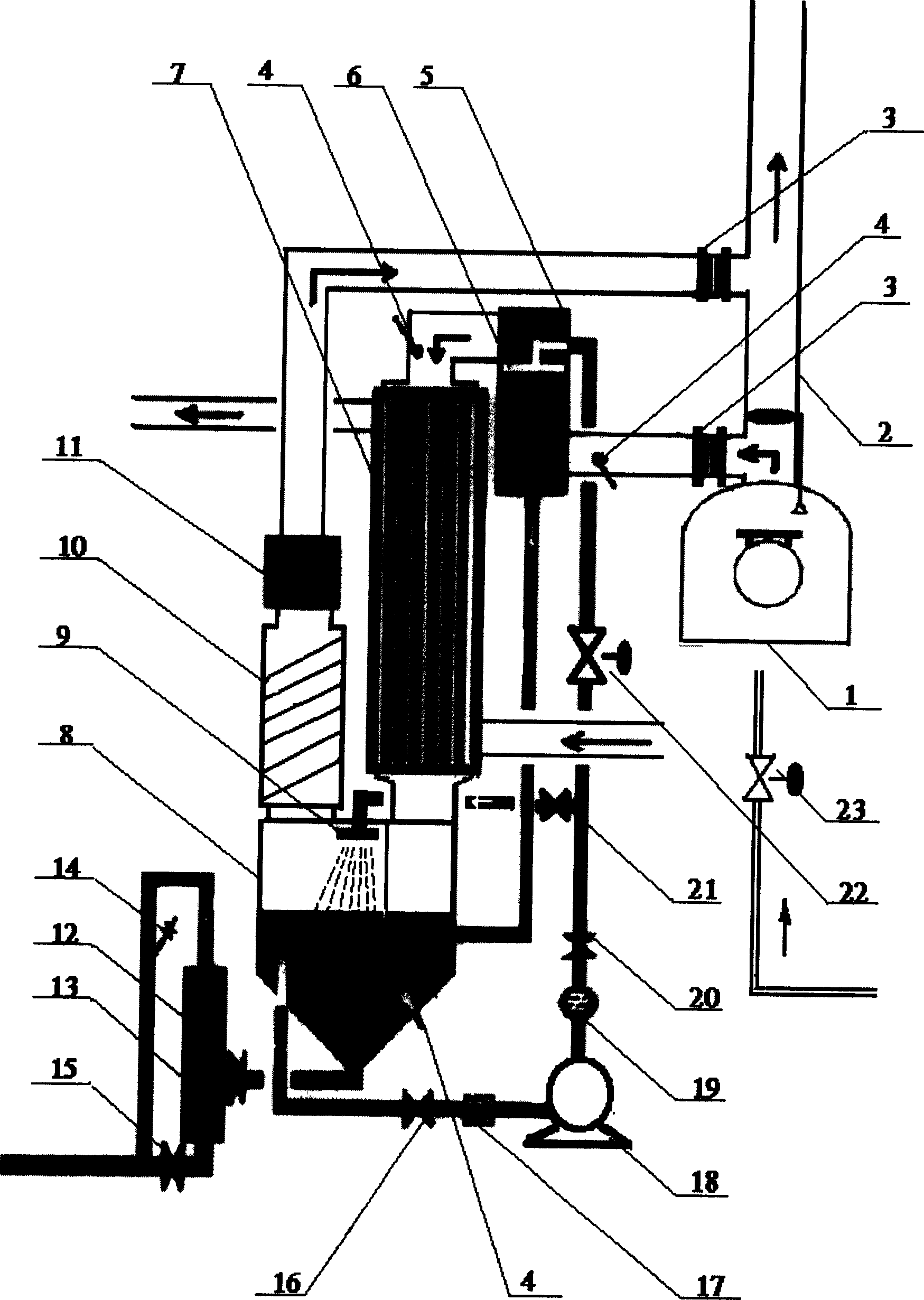 Fume afterheat recovering system by hidden heat process