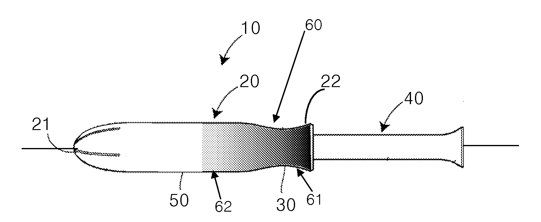 Applicator having a color gradient