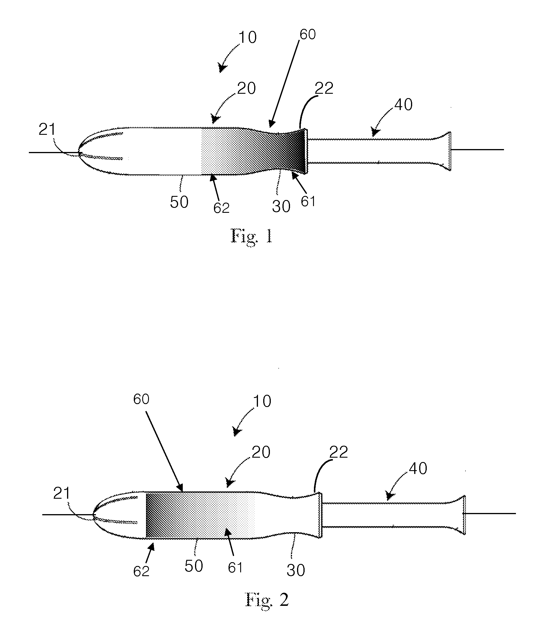 Applicator having a color gradient