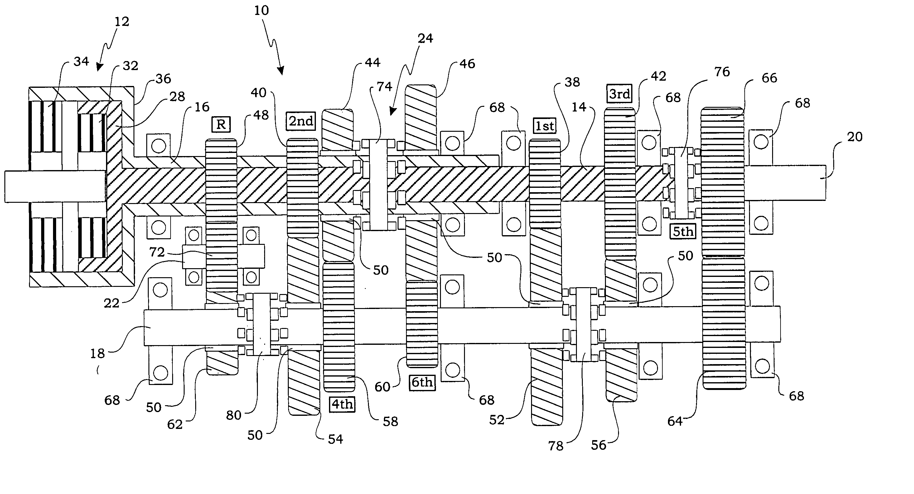 Dual clutch transmission having a synchronizer actuation interlock circuit