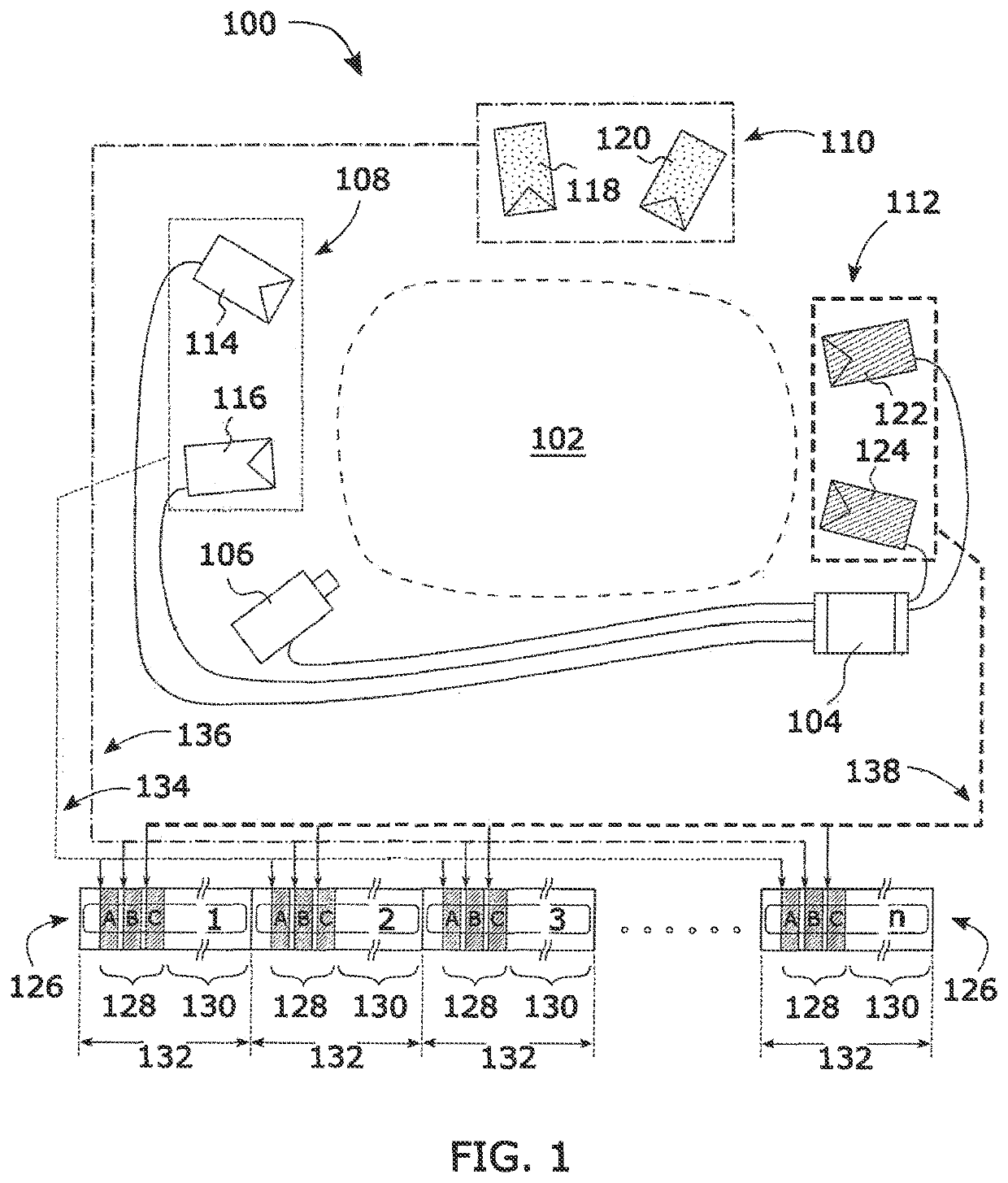 Apparatus and method for recording a scene for a plurality of lighting setups using only a portion of each cinematic frame