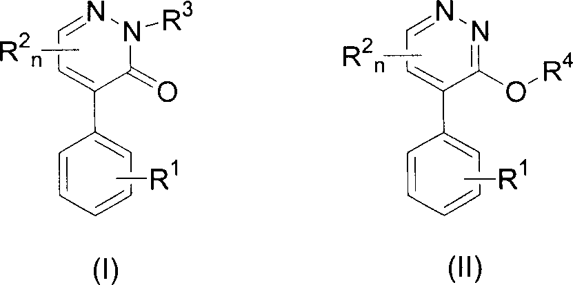 4-substituted phenyl pyridazine compound and herbicidal activity