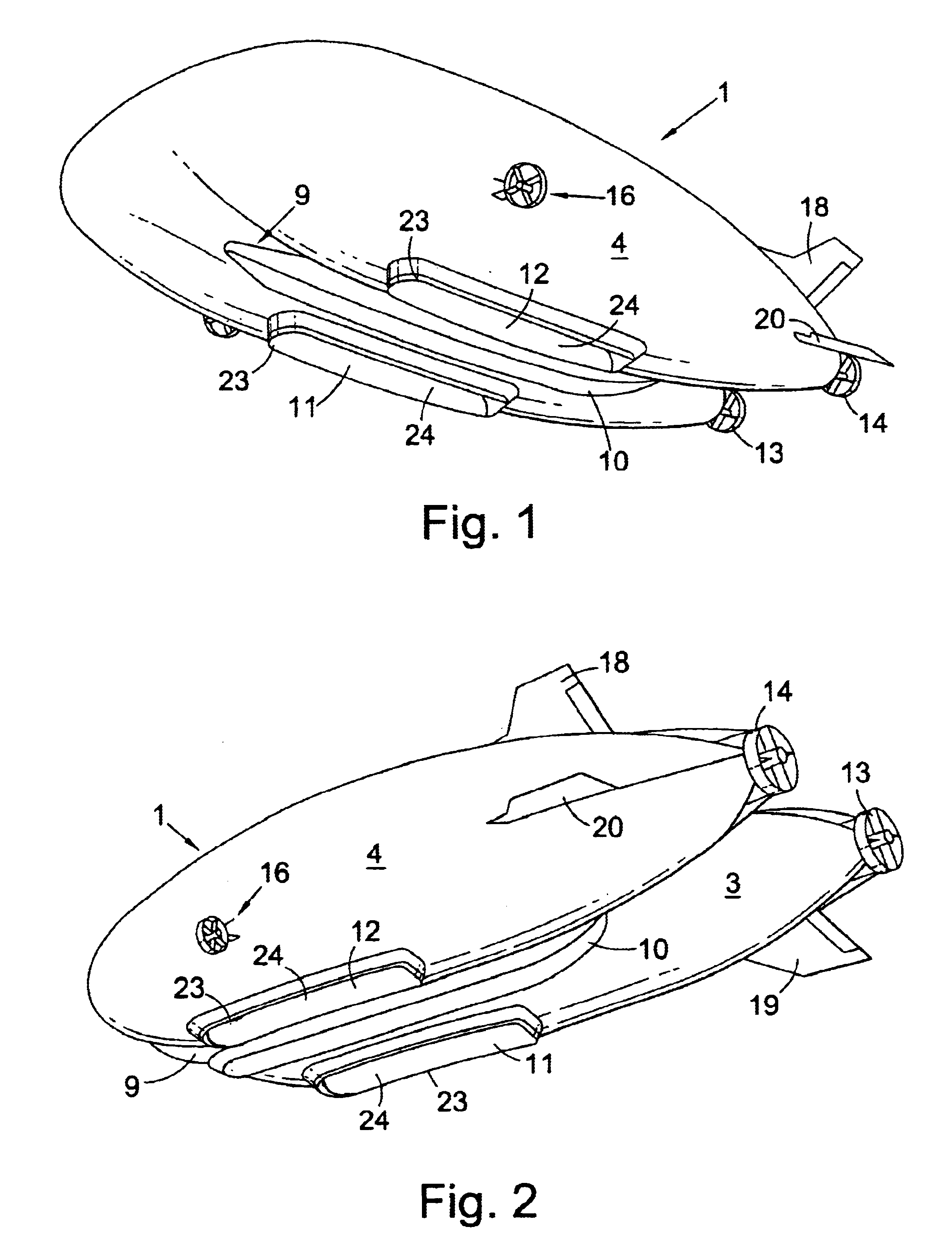 Hybrid air vehicle having air cushion landing gear