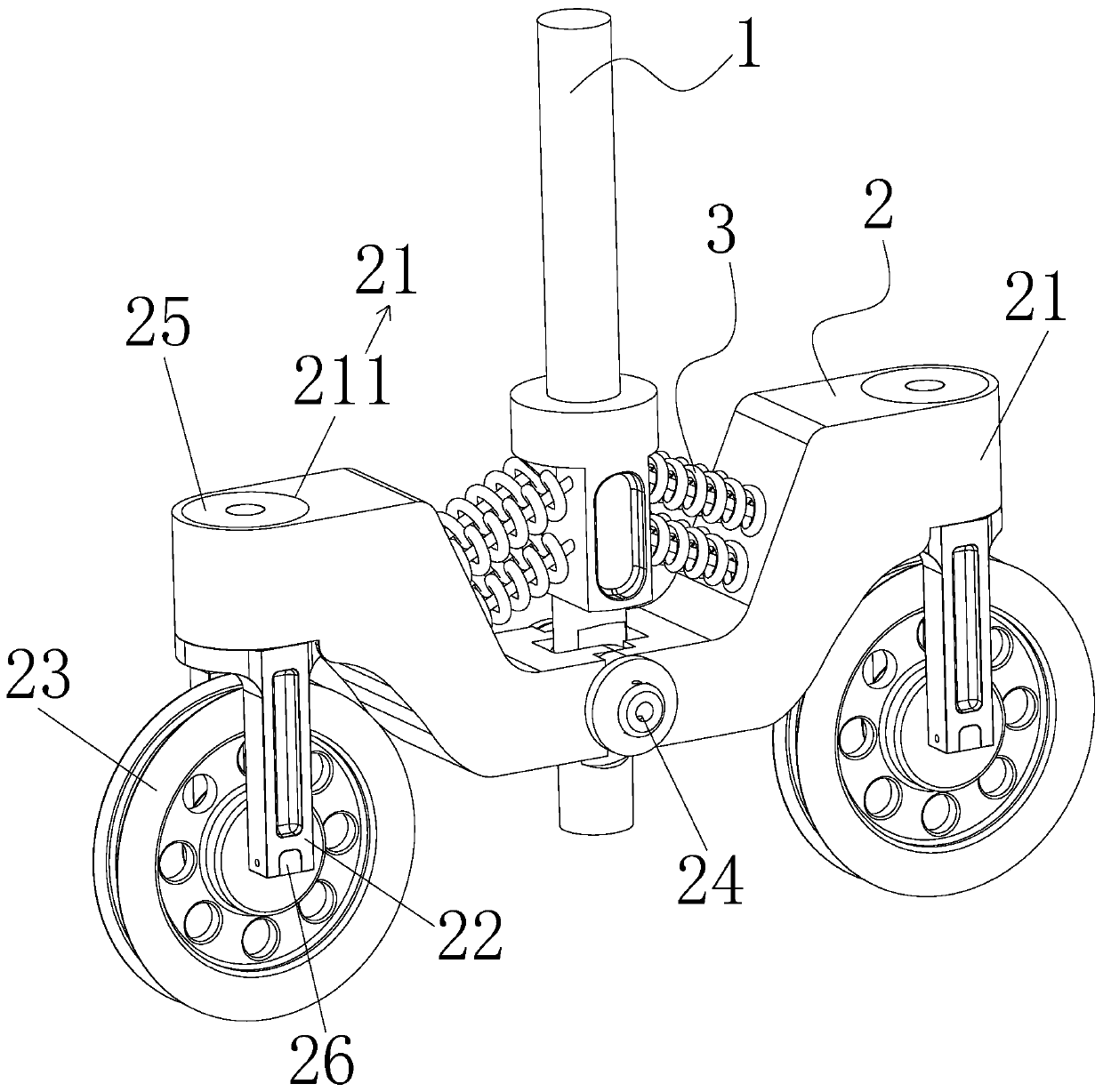 Rail damping walking device