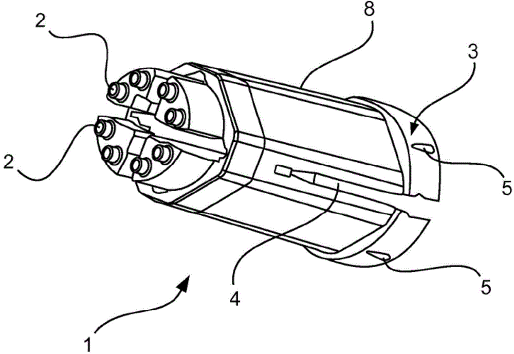 Insulating body having integrated shield element