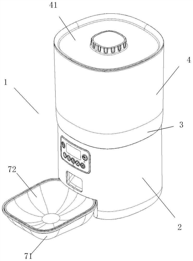 Intelligent push-pull type cockroach-proof automatic pet feeder