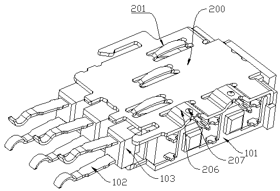 Female-end connector for high-speed differential signal connector