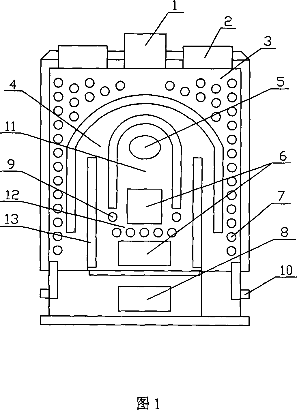 Vertical flashback type coal burning boiler