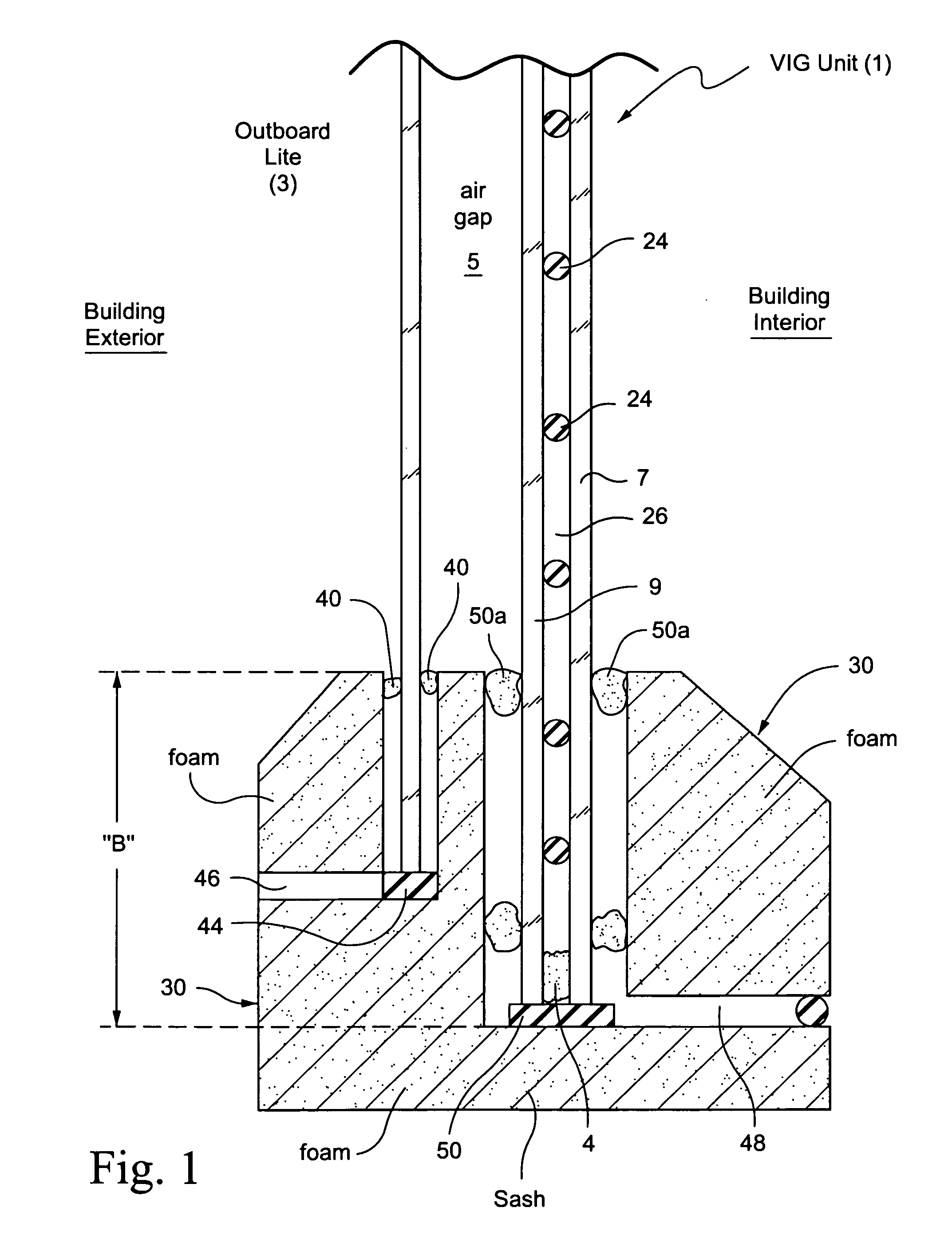 High R-value window unit with vacuum IG unit and insulating frame