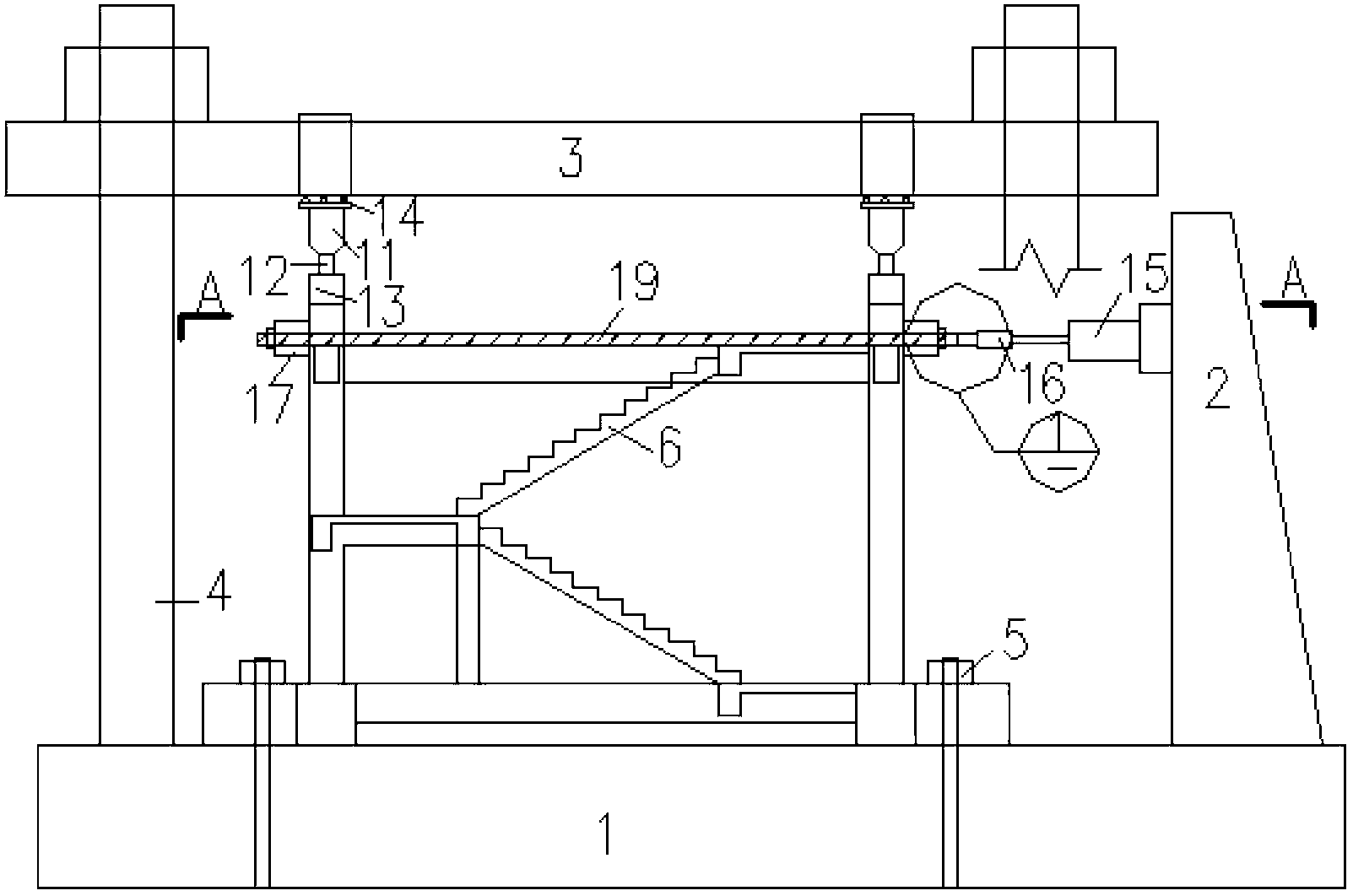 Loading test device and method of asymmetric lateral-force-resisting structure