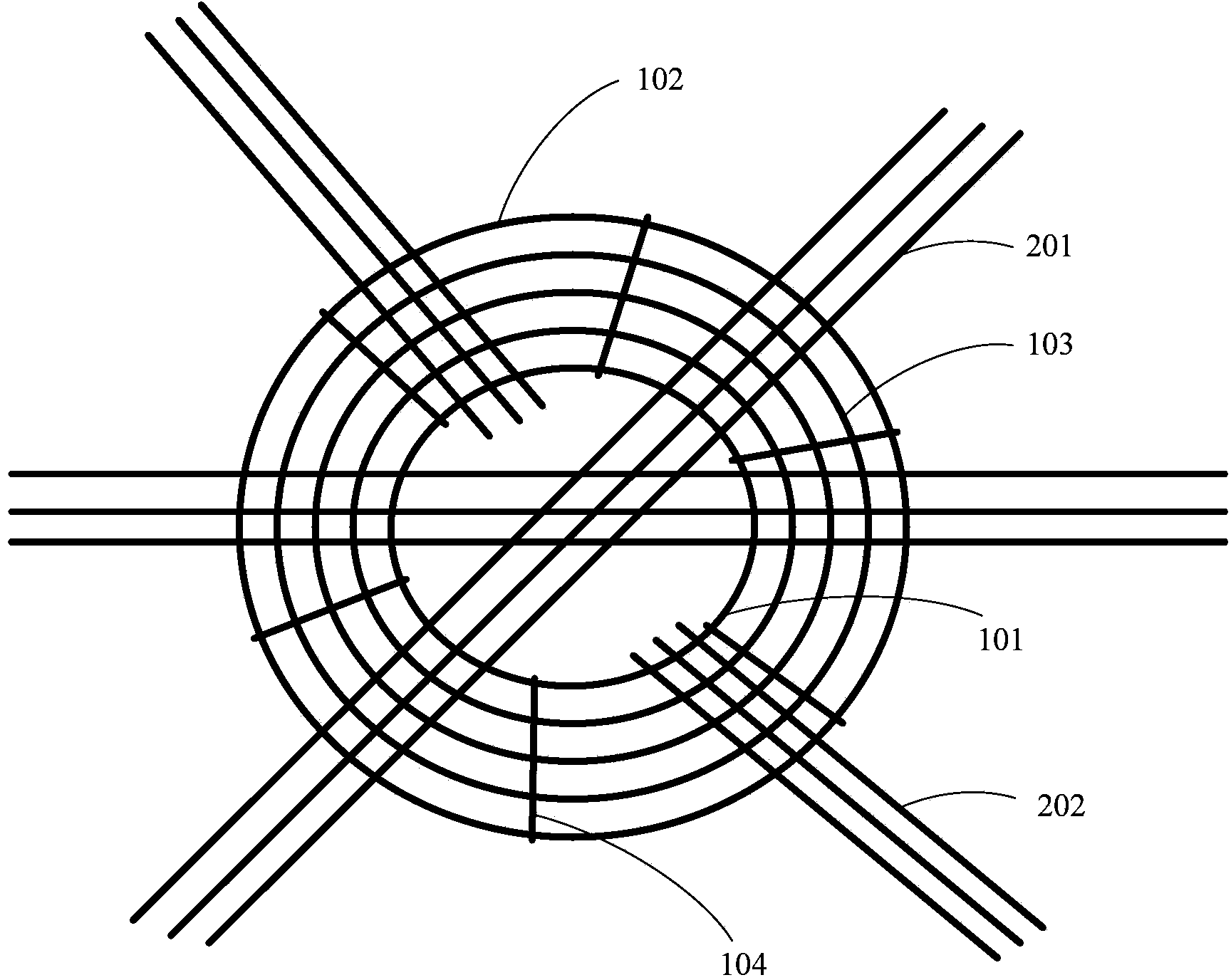 Ring-beam reinforcing connection structure and ring-beam construction method