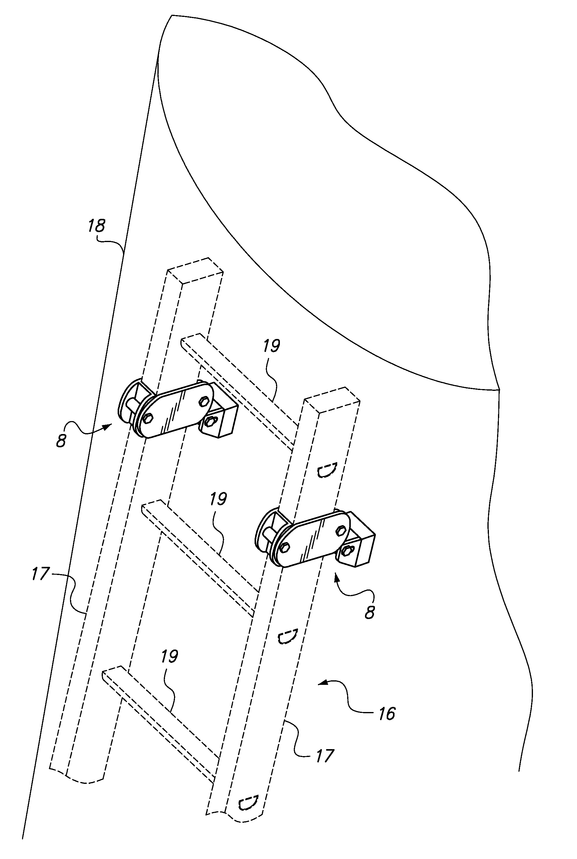 Ladder securing apparatus