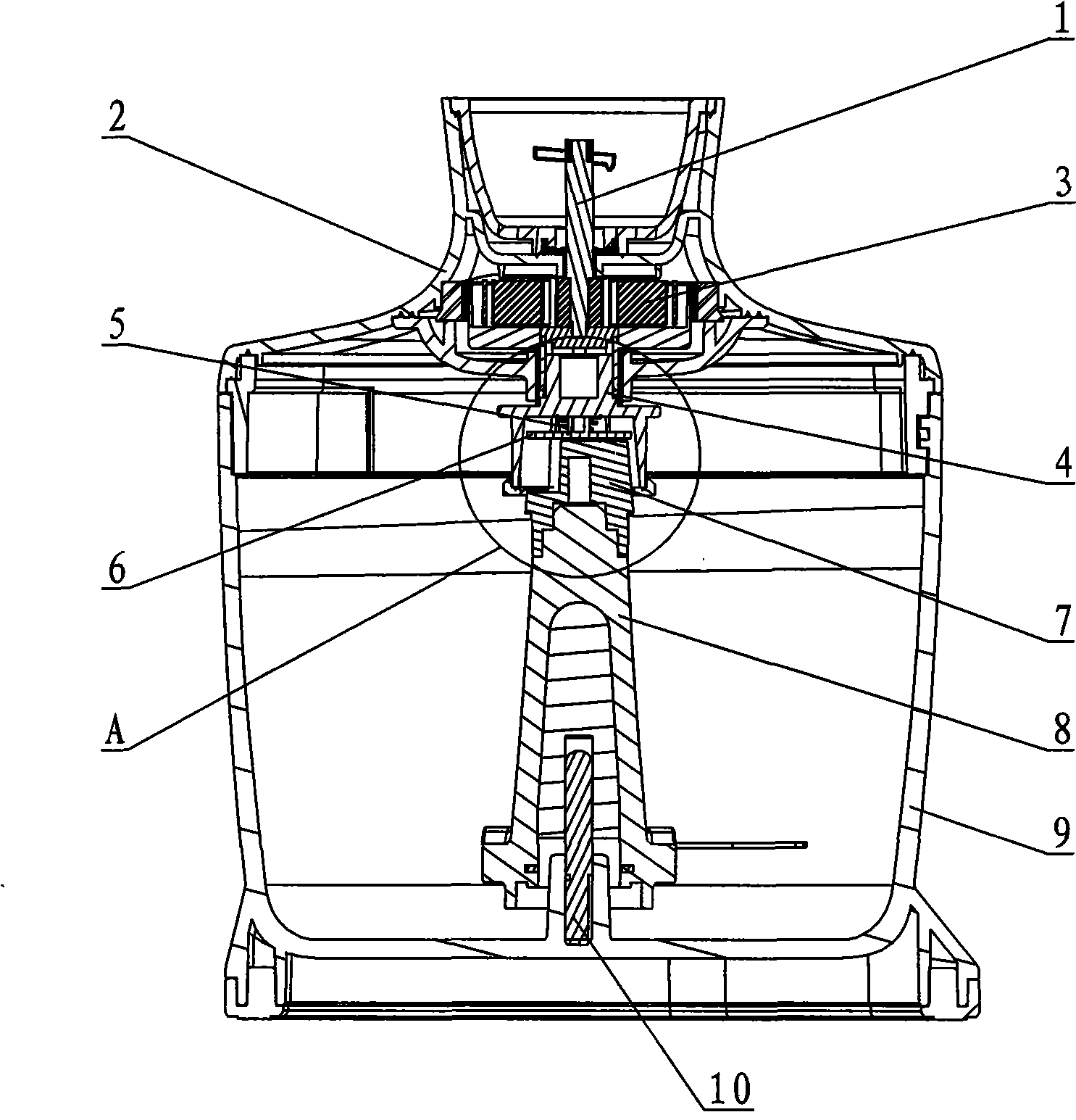 A cutter linkage structure of a mixing cup