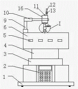 Liquid-phase medicament premixing device for pharmacy department