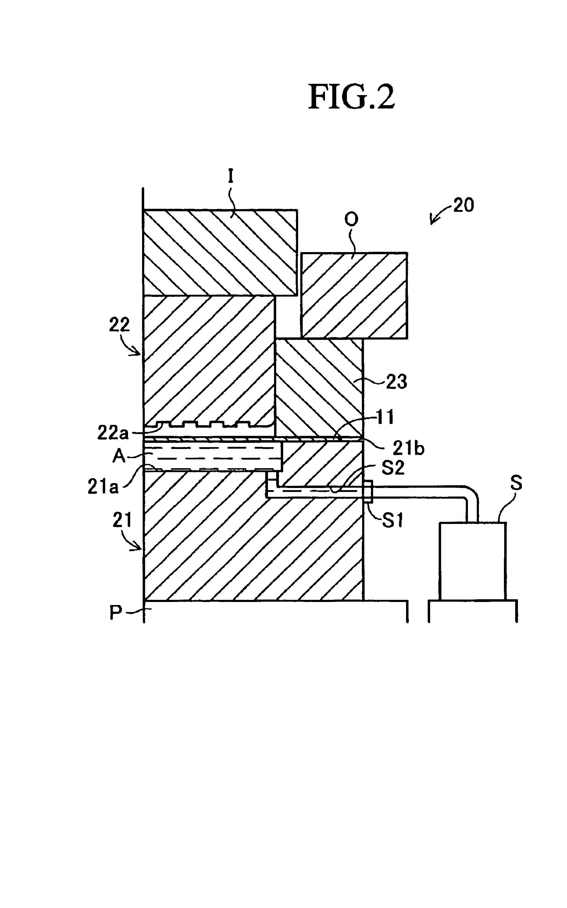 Hydraulic forming process, hydraulic forming device and metal separator for a fuel cell formed by hydraulic forming process