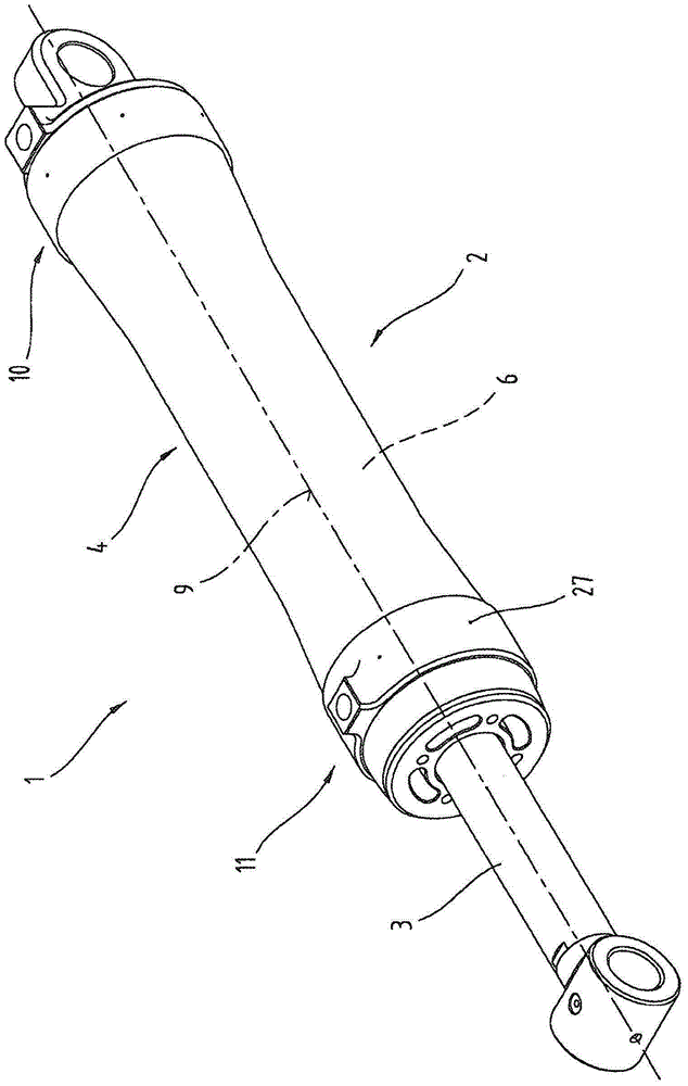 Cylinder housing of lightweight/hybrid construction and method for the production thereof