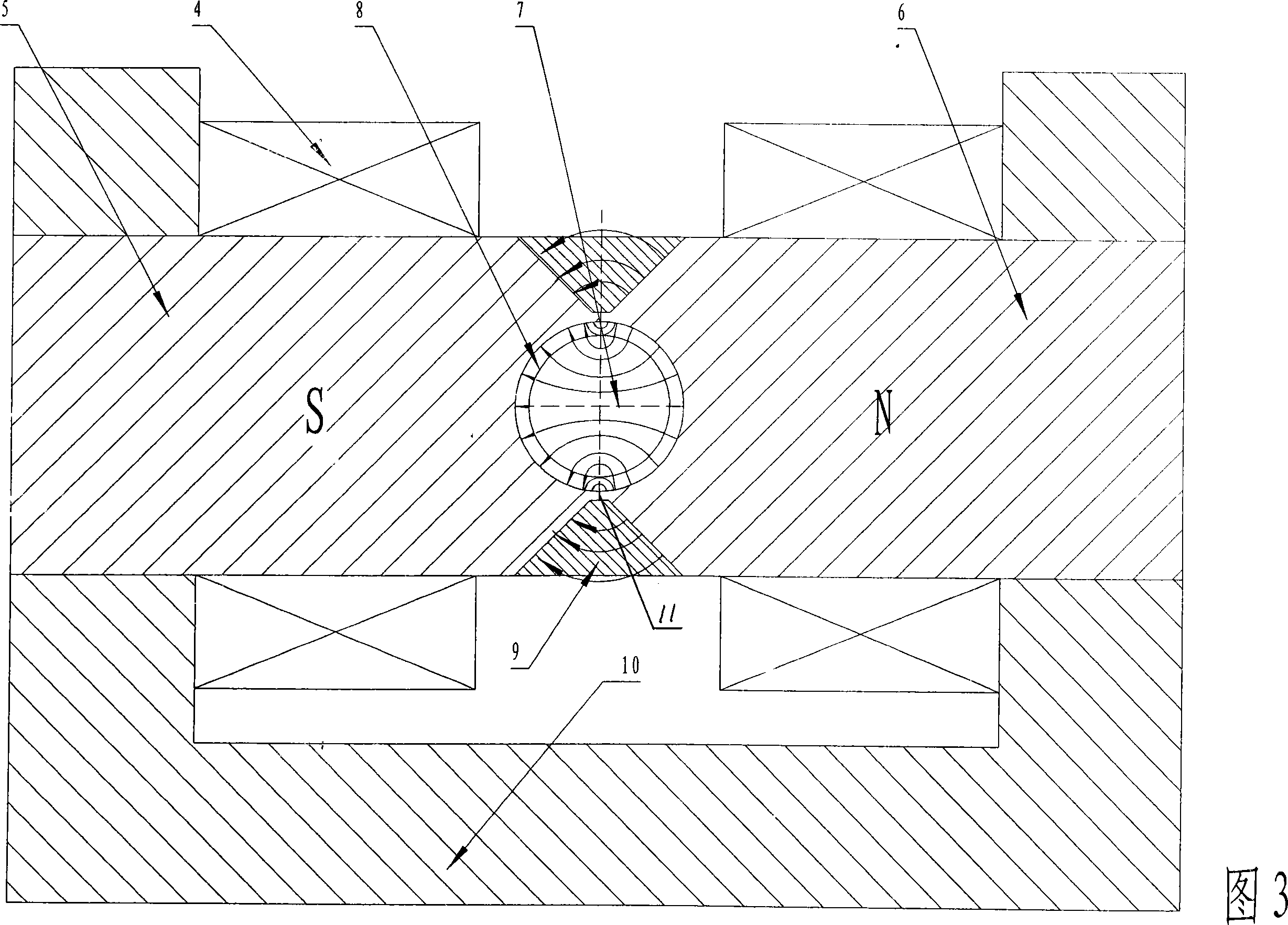 Magnetic aligning device of aeolotropism adhesive bonding or sintered multipolar annular magnetic body