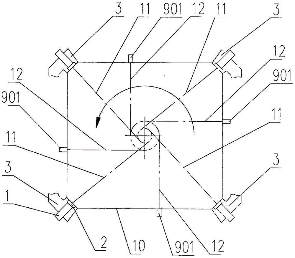 Pulverized coal jet flow midstream and downstream combustion organization method in tangent circle pulverized coal combustion boiler