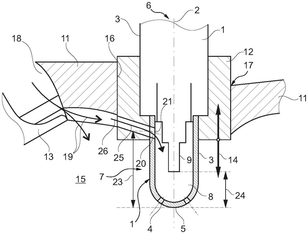 Ignition plug with pre-chamber and device for flushing pre-chamber