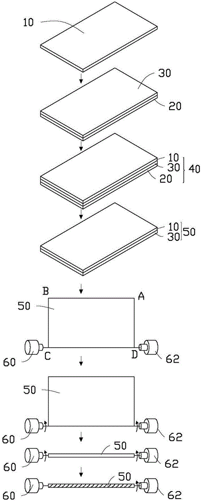 Preparation method of carbon nanotube composite line