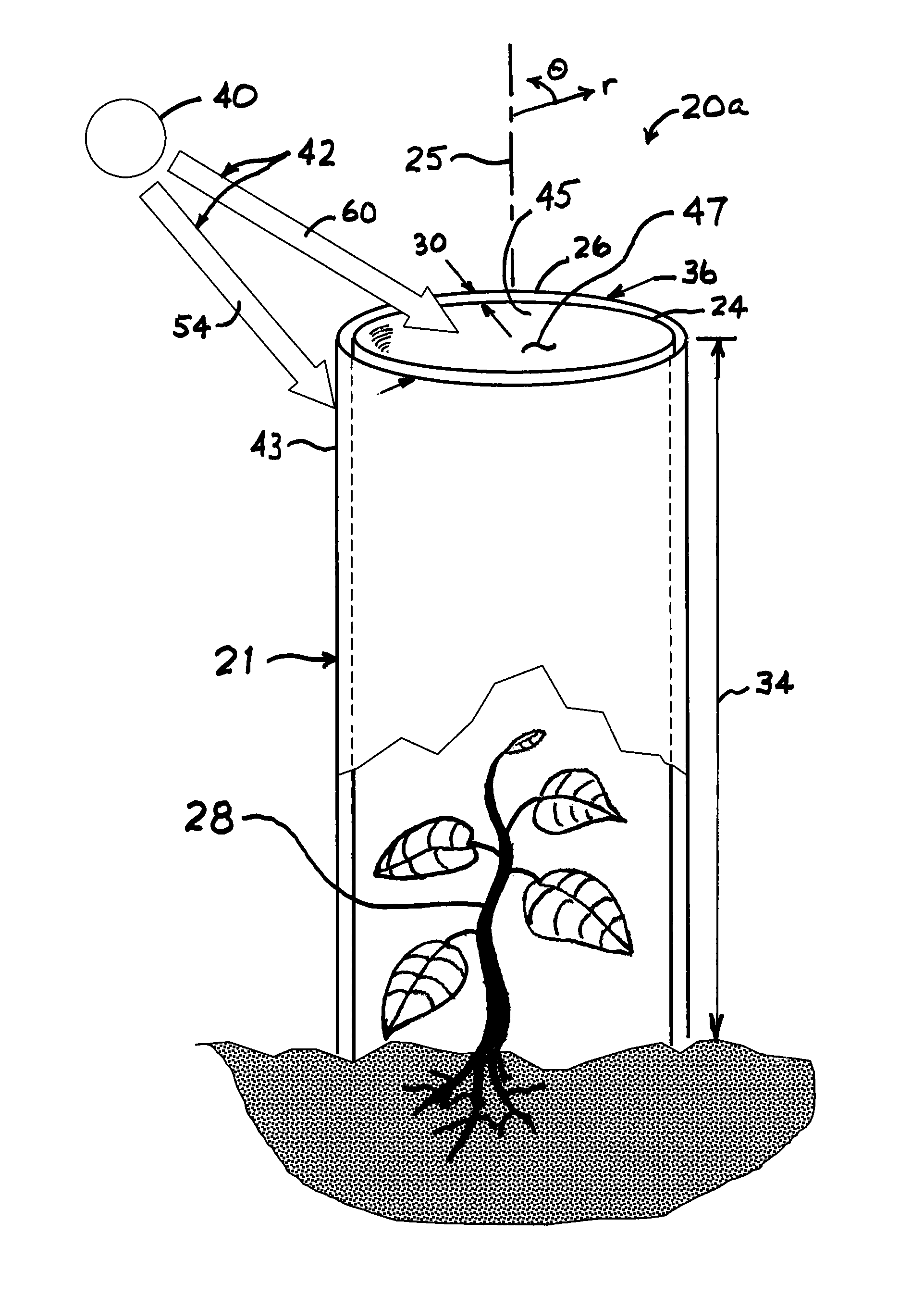 Spectrally selective grow tube