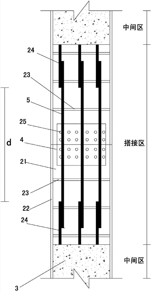 Splicing method for partial composite prefabricated columns