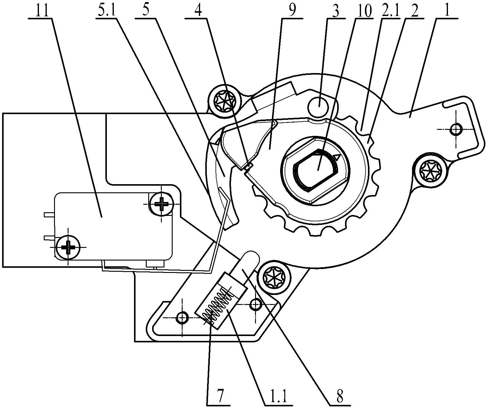 Clutch with power control on-off