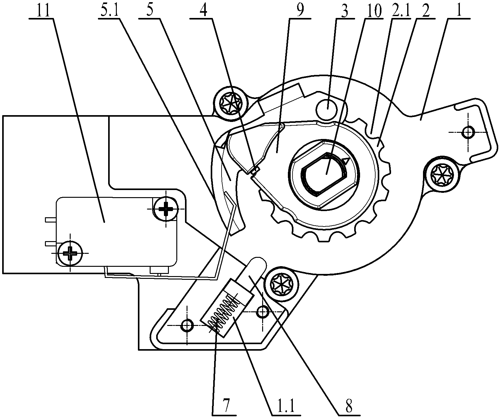 Clutch with power control on-off