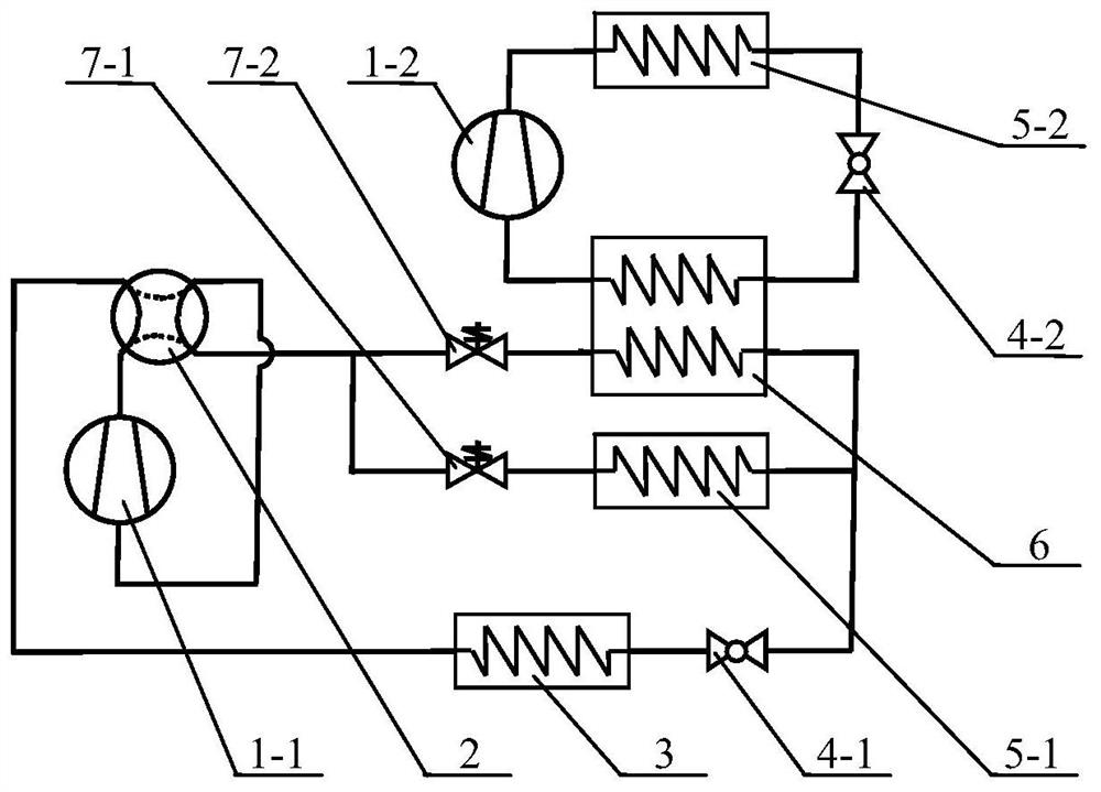 Air source heat pump system capable of cascade heating in winter