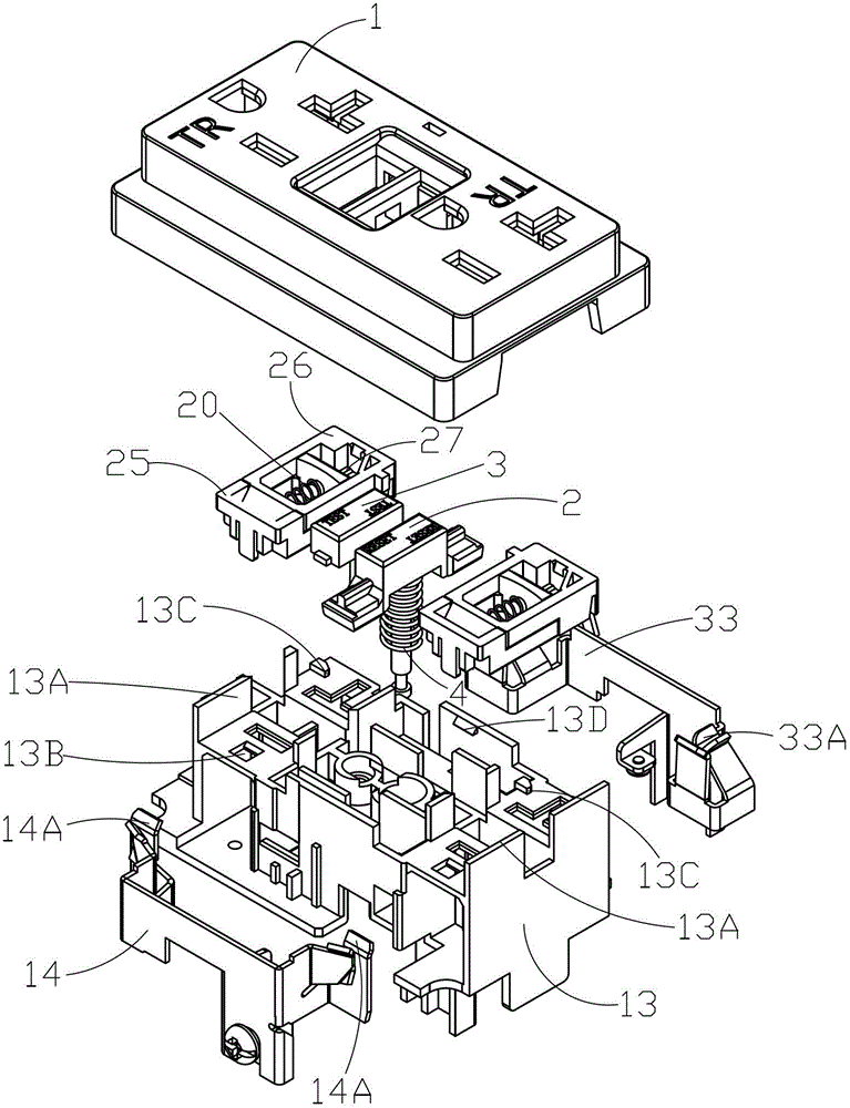 Earth leakage protection socket with jack baffle device