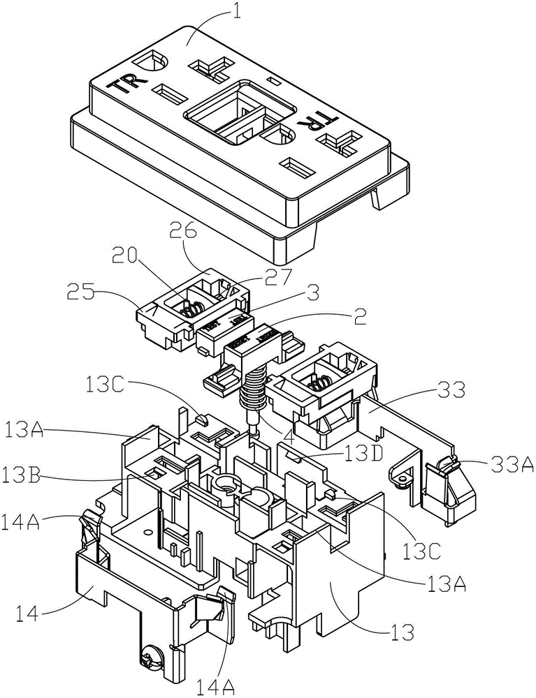 Earth leakage protection socket with jack baffle device