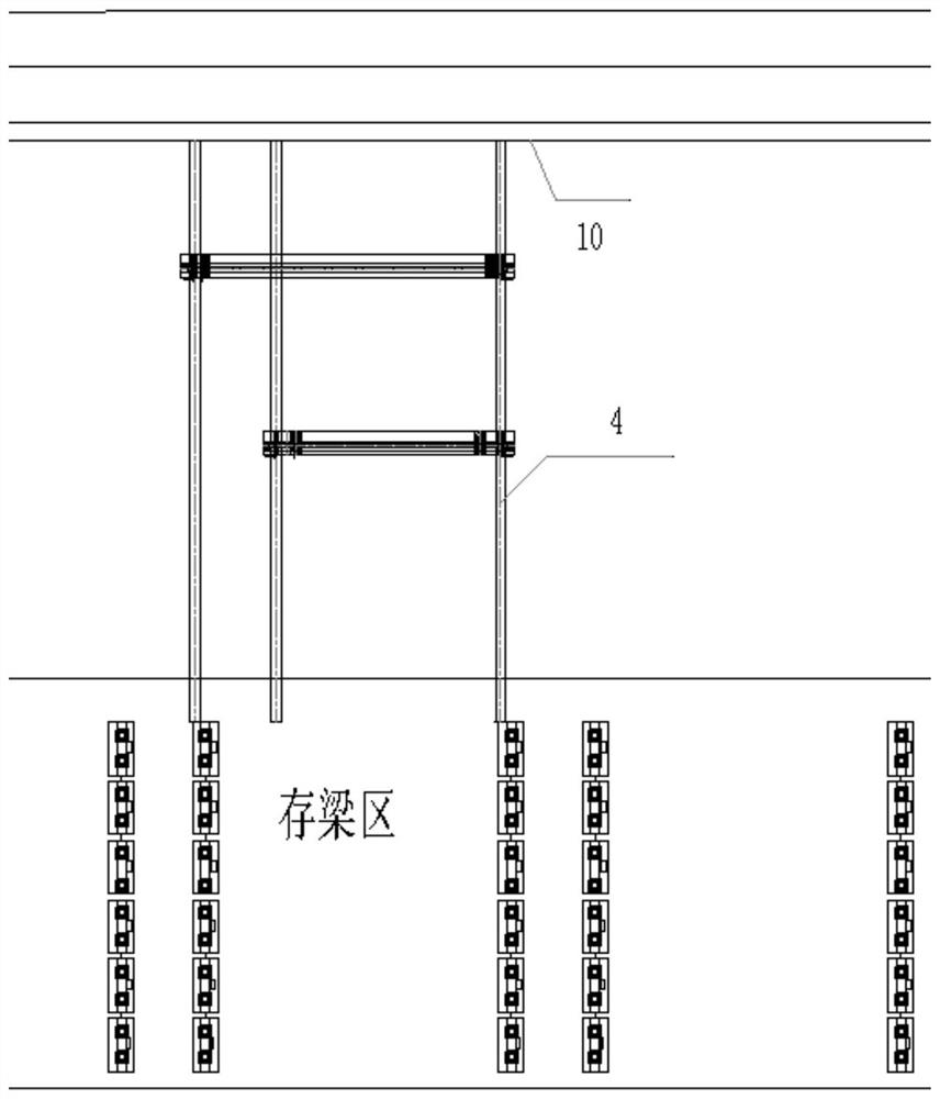 Transverse moving walking track of railway beam moving trolley