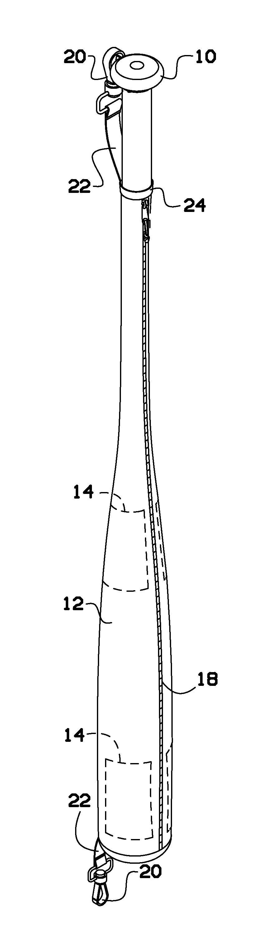 Bat covering with hand warmer pockets to keep the bat barrel warm