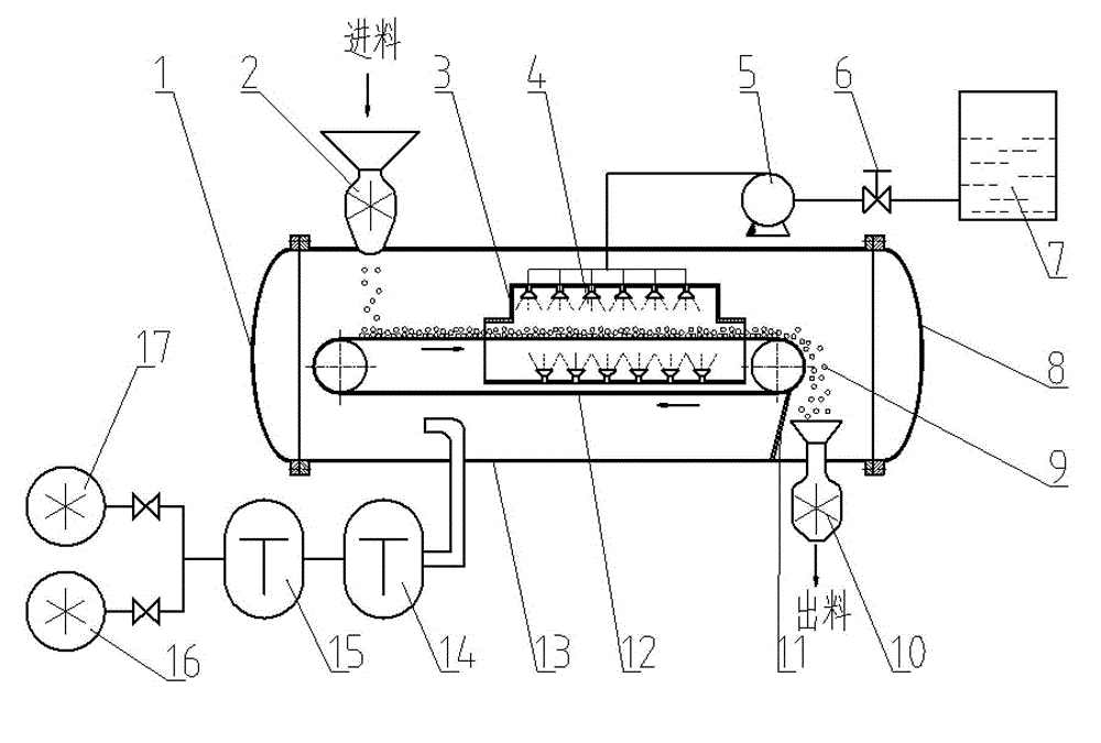 Continuous vacuum quick freezing device and continuous vacuum quick freezing method for foods