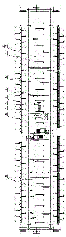 A paving and throwing type sludge treatment device