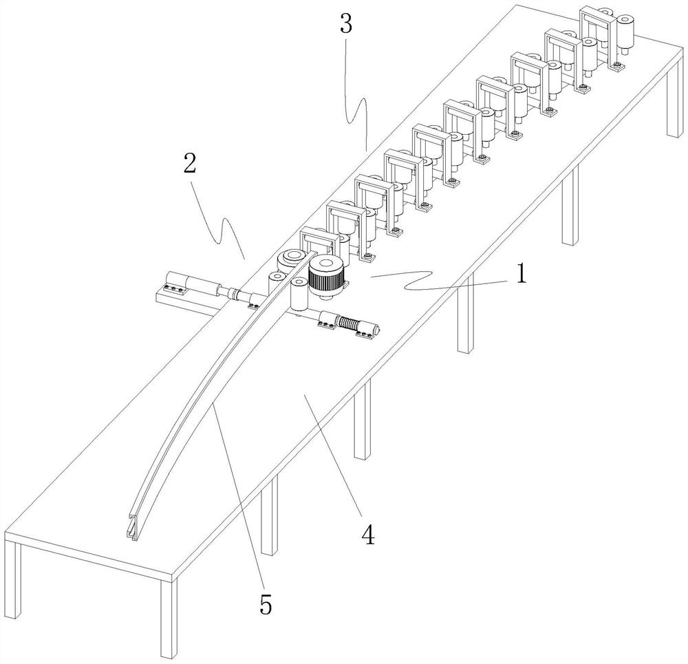 Arc-shaped guide rail shaping device for automobile skylight