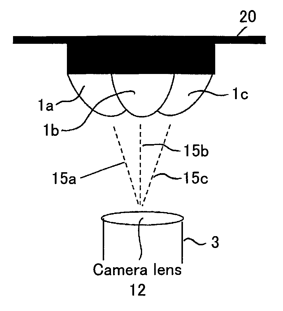 Panoramic three-dimensional adapter for an optical instrument and a combination of such an adapter and such an optical instrument