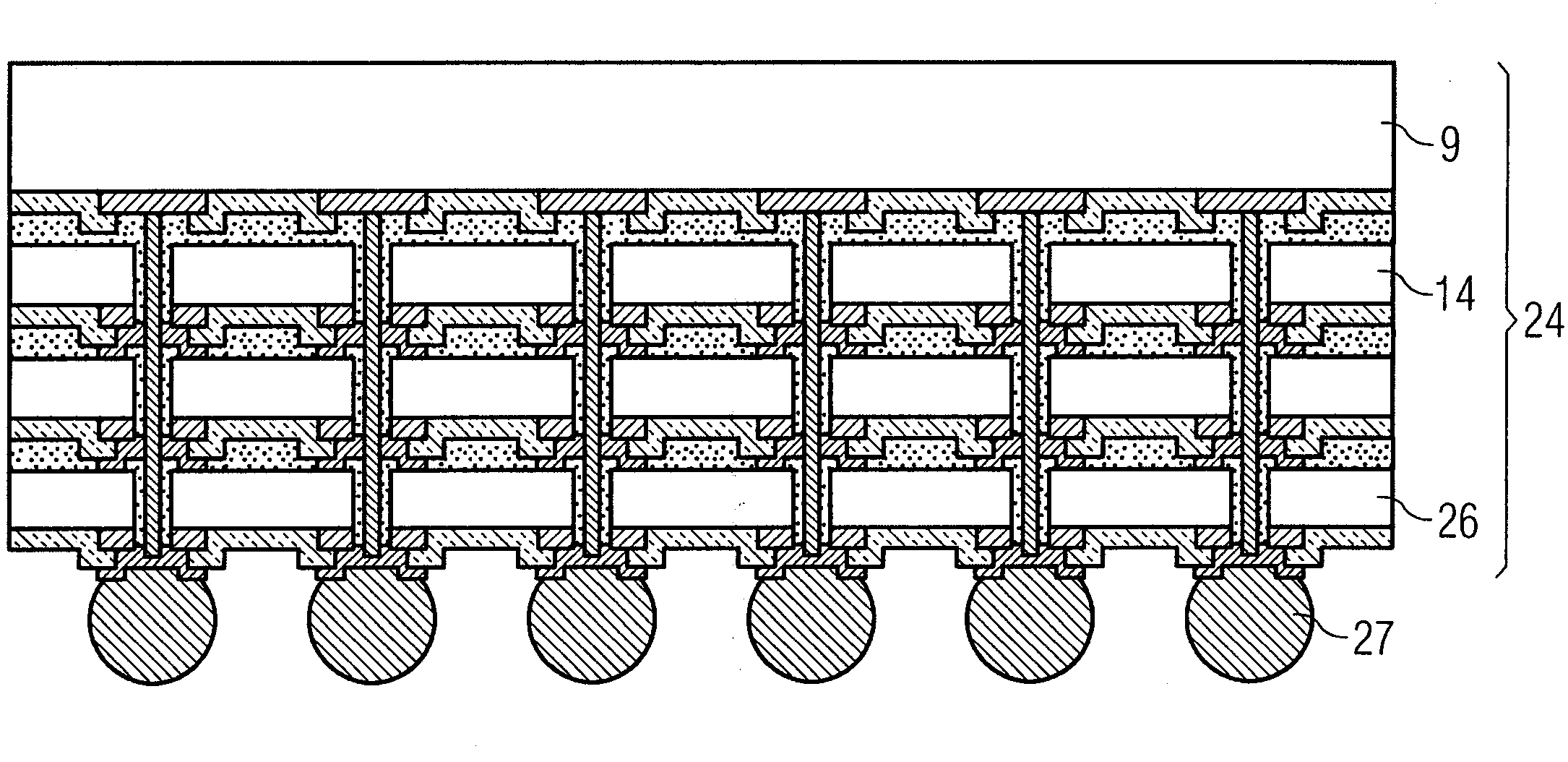 Semiconductor device with stacked chips and method for manufacturing thereof