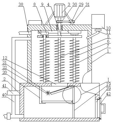 A device for treating industrial copper-containing sewage