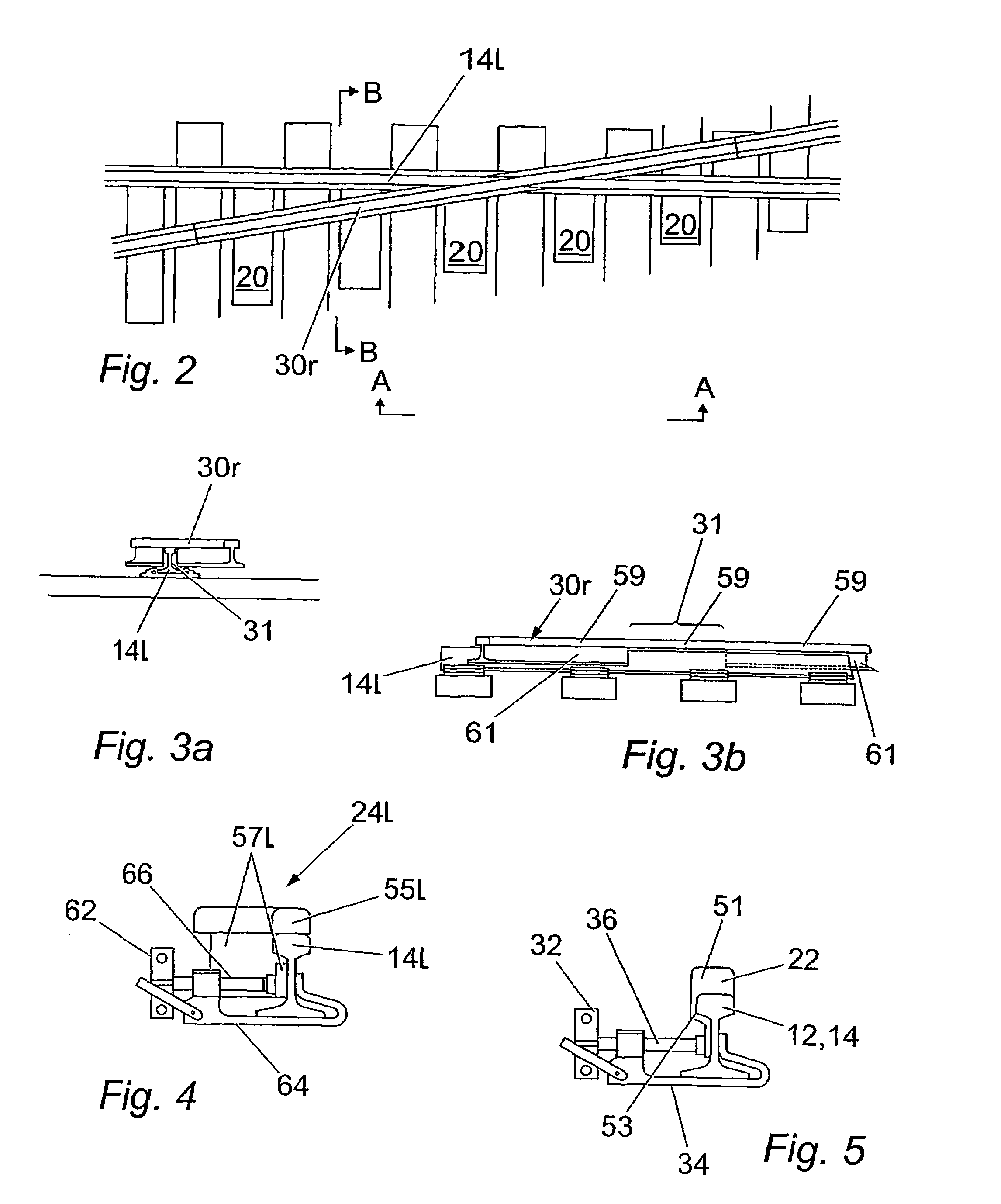 Turnout/crossover section for railway track