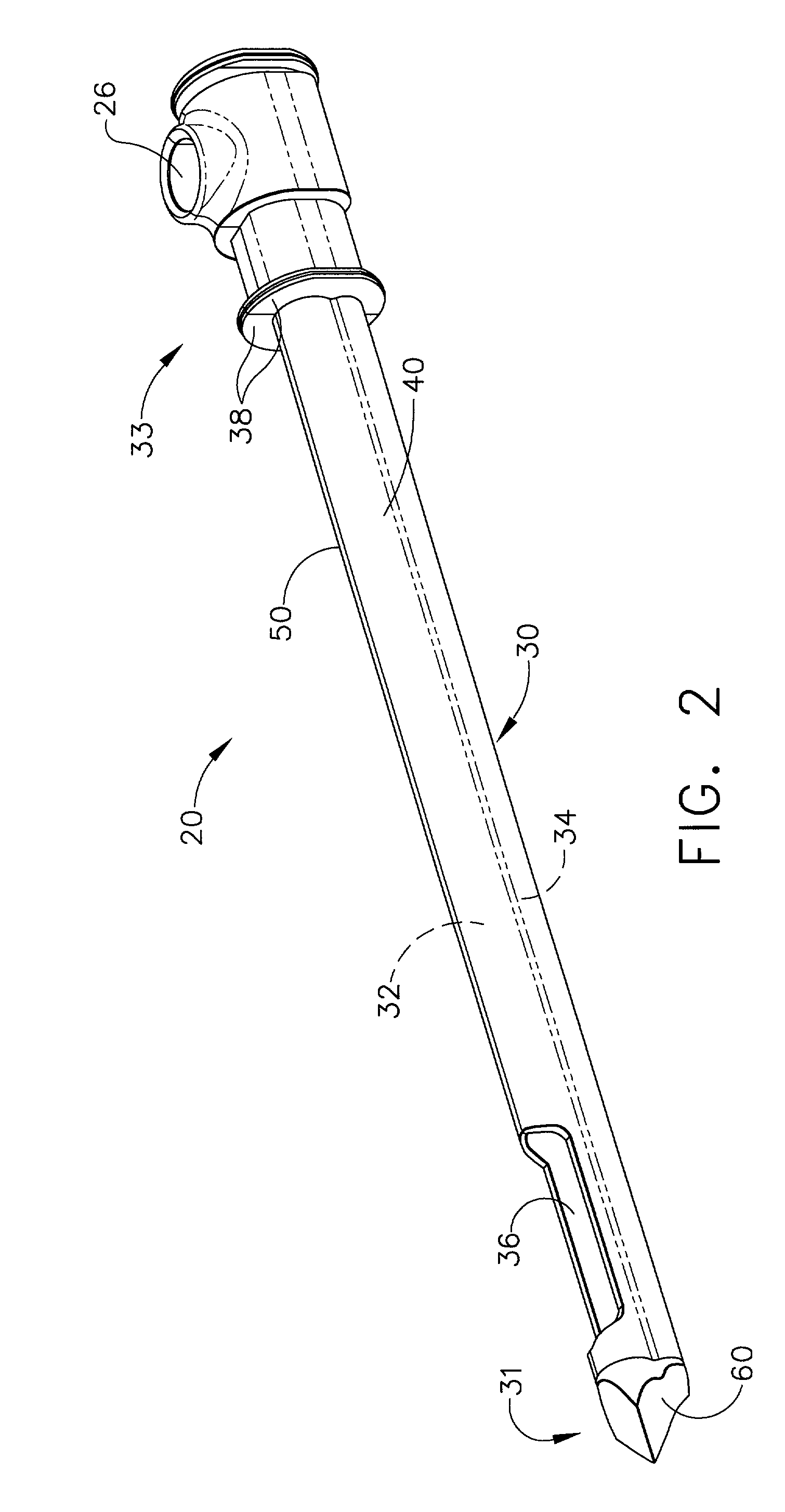 MRI compatible surgical biopsy device having a tip which leaves an artifact