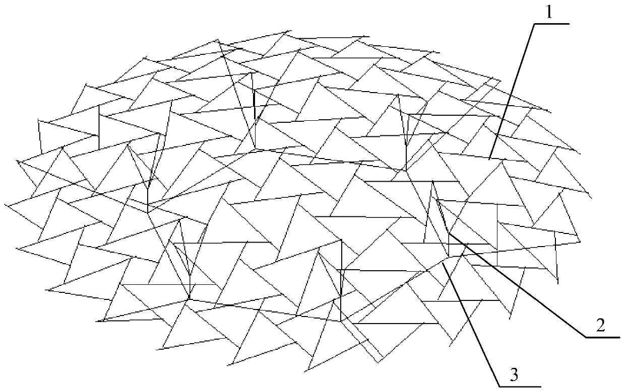 A mutual-supporting tension string reticulated shell structure