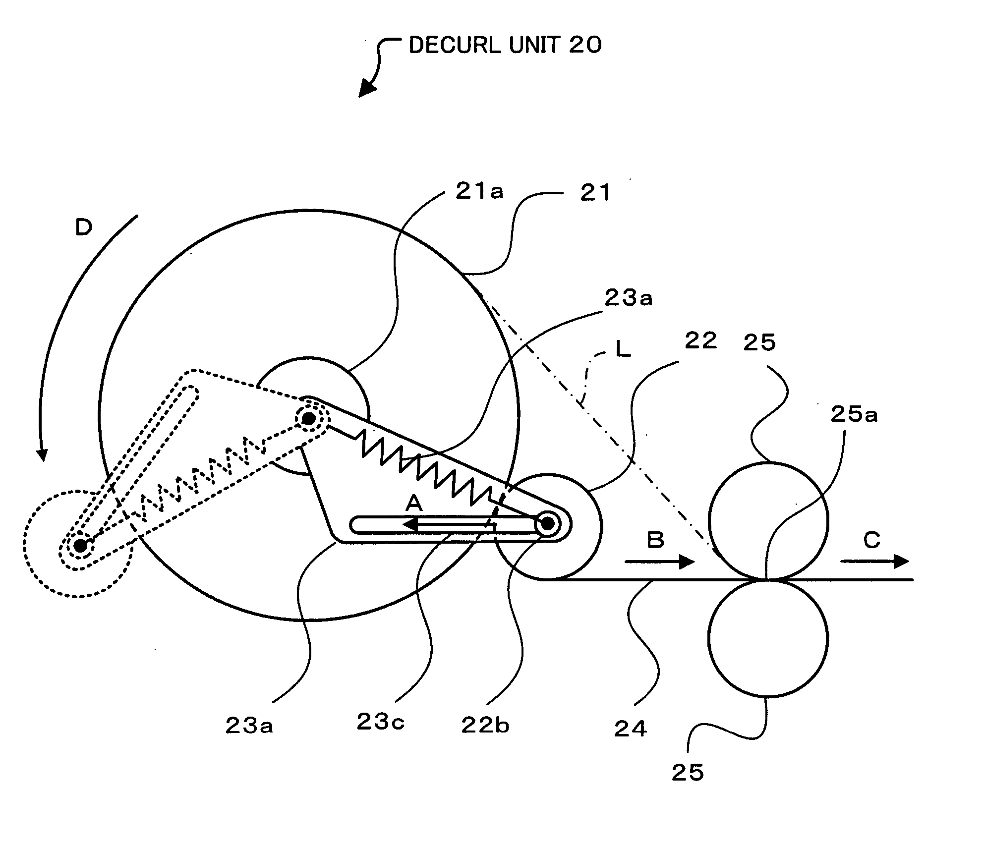 Decurl unit and printing device