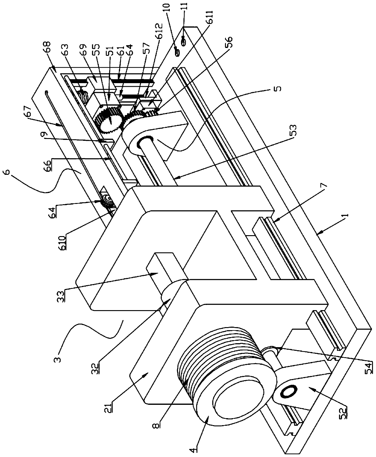 Axial positioning support structure for round timber processing, and application method thereof